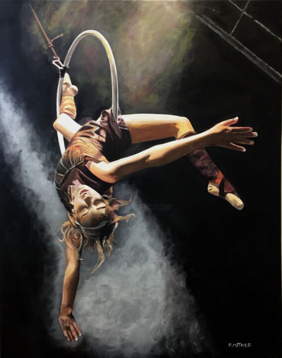 Pittura intitolato "Cerceau volant" da Philippe Metayer, Opera d'arte originale, Acrilico