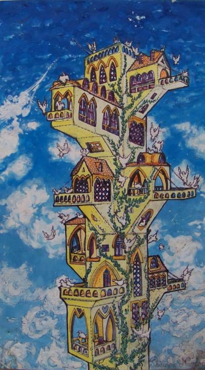 Peinture intitulée "le-palais-des-aloue…" par Philipe Narconti, Œuvre d'art originale,