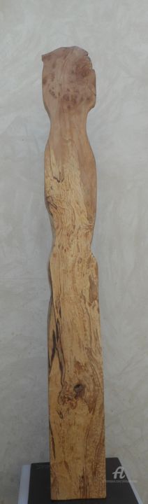 Sculpture titled "BOIS VERTICALE 2" by Philippe Olive, Original Artwork, Wood