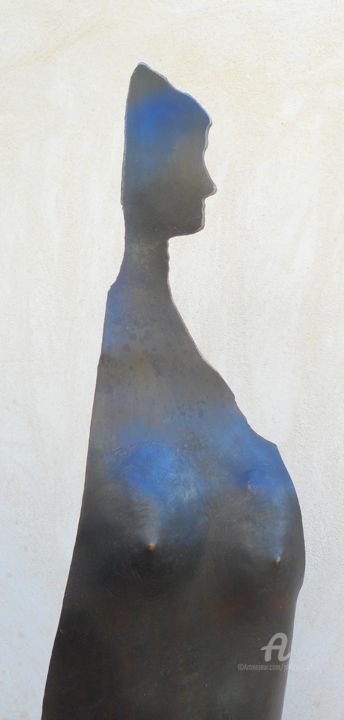 Sculpture intitulée "FIGURE FEMININE ACI…" par Philippe Olive, Œuvre d'art originale, Métaux