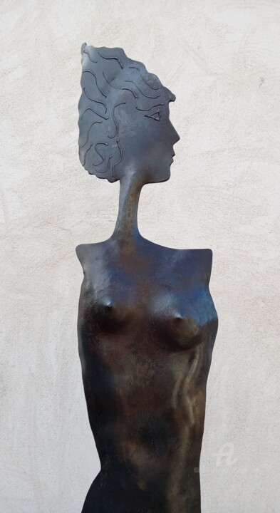 Sculpture titled "FIGURE Forgée 144" by Philippe Olive, Original Artwork, Metals