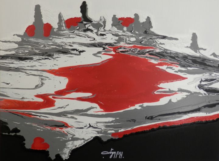 Peinture intitulée "La vallée mystérieu…" par Philippe Ostyn, Œuvre d'art originale, Acrylique