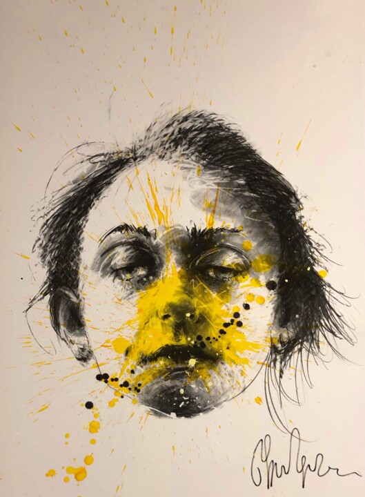 Картина под названием "Jeune adulte jaune 1" - Philippe Pasqua, Подлинное произведение искусства, Акрил