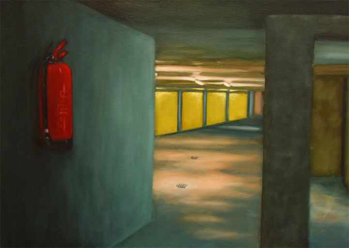 Peinture intitulée "sous-sol-1.jpg" par Philippe Pochon, Œuvre d'art originale, Huile