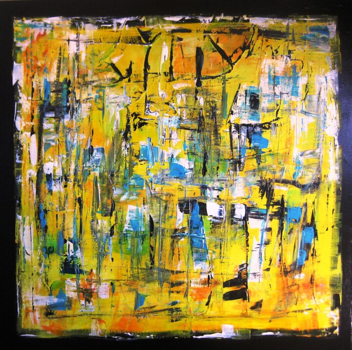 Painting titled "Yellow" by Philippe Rabouille (Raph), Original Artwork, Acrylic