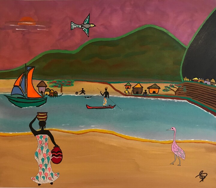 Pintura intitulada "AFRIQUE" por Philippe Seigle, Obras de arte originais