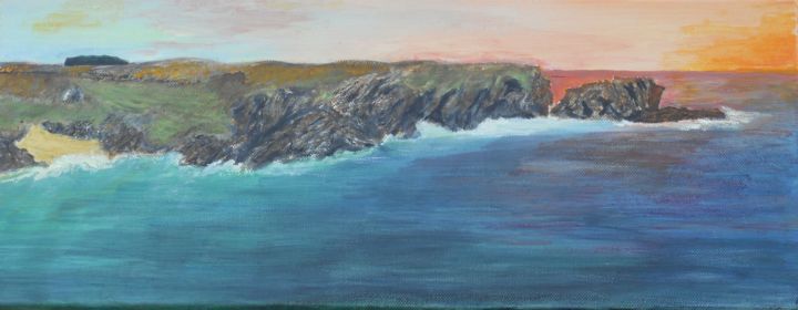 Painting titled "POINTE DE ST MARC C…" by Philippe Viard, Original Artwork, Acrylic