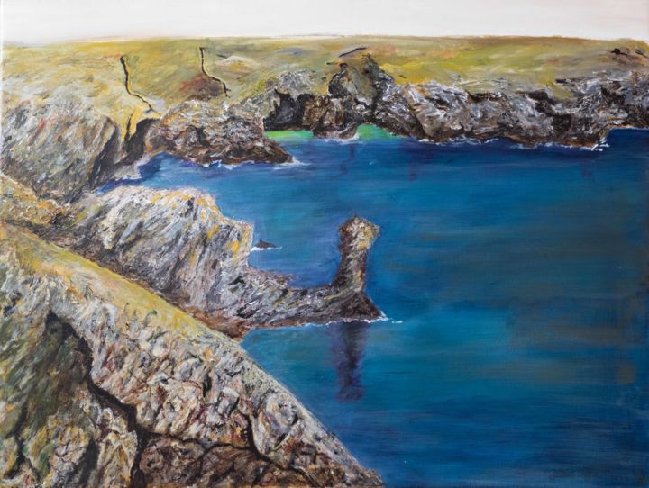 Malerei mit dem Titel "Anse du Squeul Locm…" von Philippe Viard, Original-Kunstwerk, Acryl