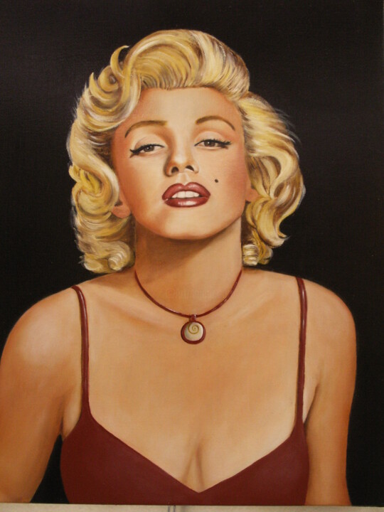 Painting titled "Marilyn" by Phil.V, Original Artwork, Oil