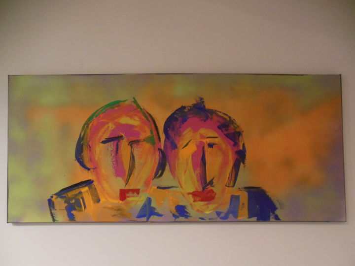 Peinture intitulée "Couple N°9" par Philippe Vos, Œuvre d'art originale
