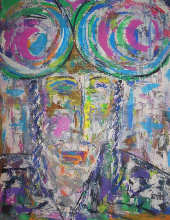 Painting titled "Personnage N°6" by Philippe Vos, Original Artwork