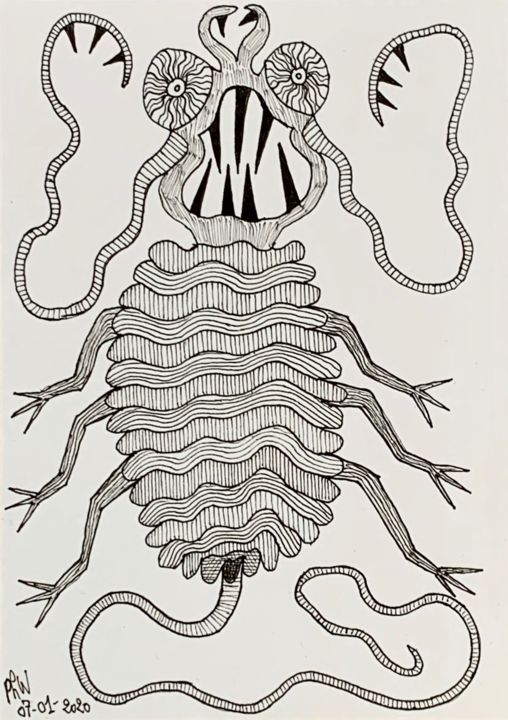 Dessin intitulée "phw-181" par Philippe Wittner, Œuvre d'art originale, Encre