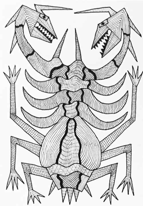 Drawing titled "phw-195" by Philippe Wittner, Original Artwork, Ink