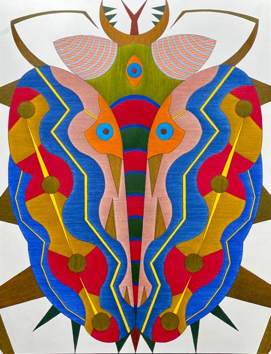Dessin intitulée "phw-229" par Philippe Wittner, Œuvre d'art originale, Marqueur