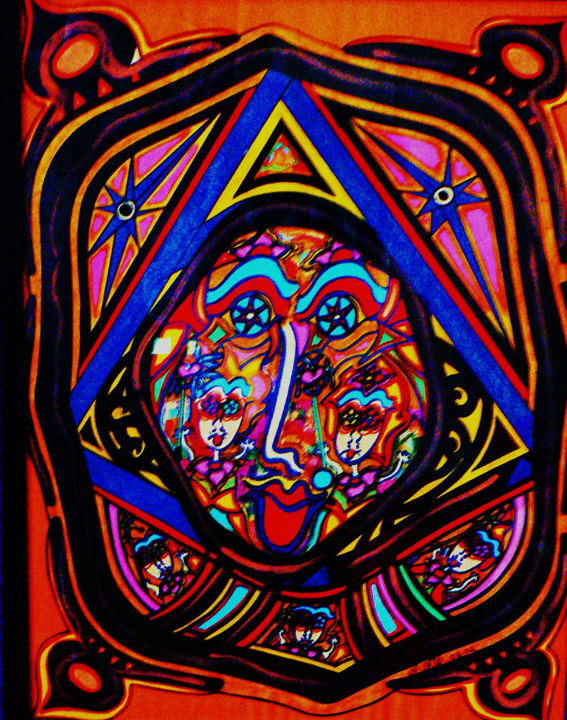 Dessin intitulée "Le miroir" par philippe181972, Œuvre d'art originale, Crayon