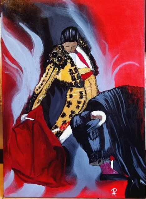 Painting titled "torero" by Philippe A, Original Artwork