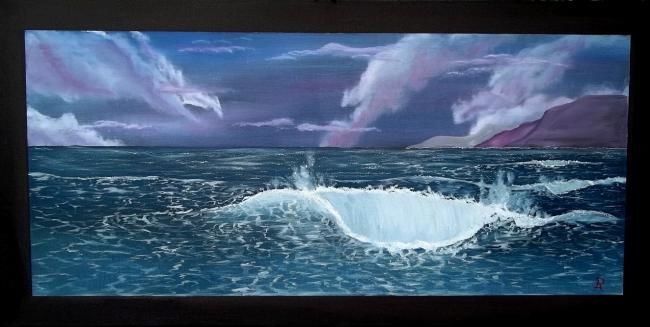 Painting titled "vague 2" by Philippe A, Original Artwork