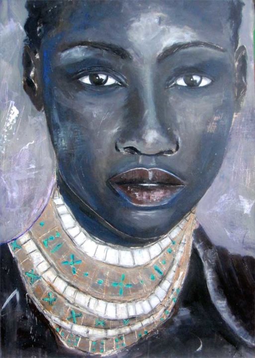 Pintura titulada "Portrait de femme a…" por Philippe Blanchard, Obra de arte original, Acrílico