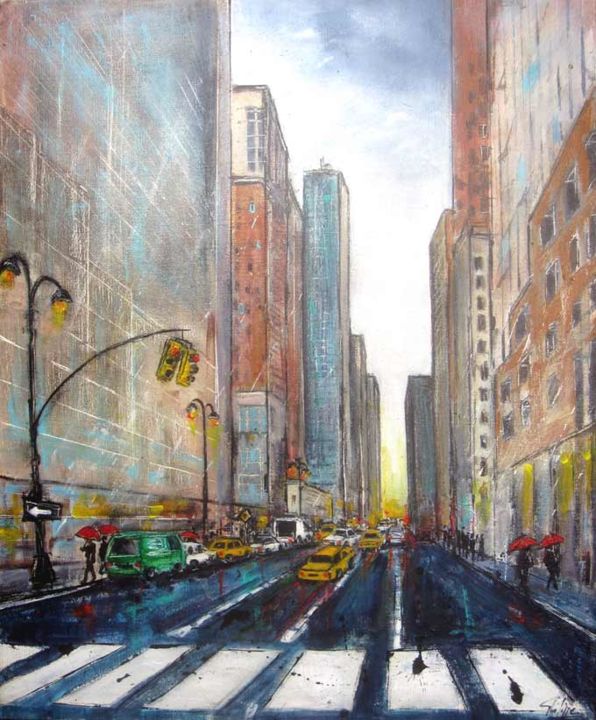 Pintura titulada "New York" por Philippe Blanchard, Obra de arte original, Acrílico