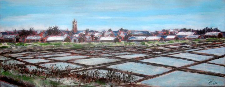 Peinture intitulée "Les marais salants…" par Philippe Blanchard, Œuvre d'art originale, Acrylique