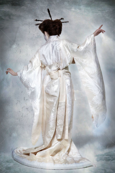 Fotografie getiteld "Kimono Girl" door Philippe Bousseau, Origineel Kunstwerk, Digitale fotografie
