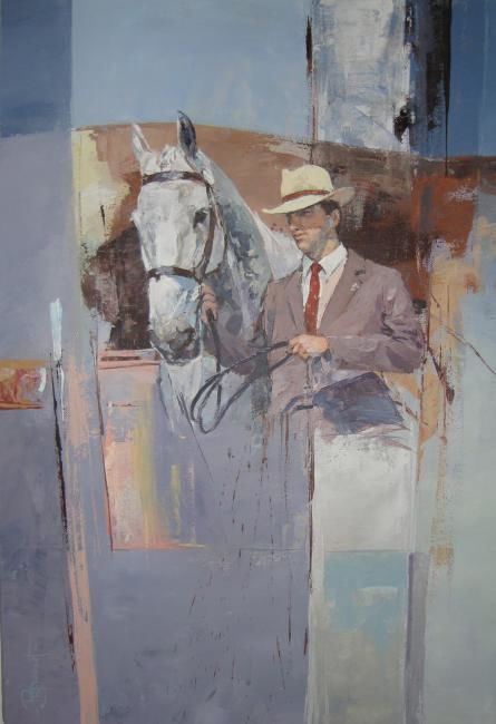 Painting titled "Gentleman et sa mon…" by Philippe Bouvet, Original Artwork