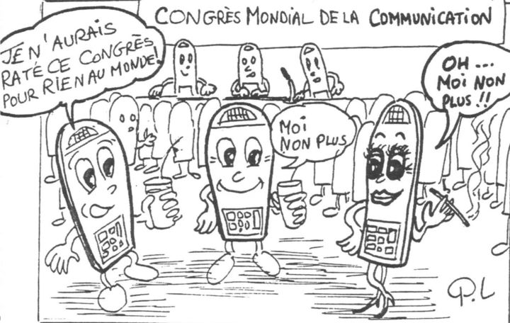 Dessin intitulée "Humour - Conference…" par Philippe Leclerc, Graphiste, Œuvre d'art originale