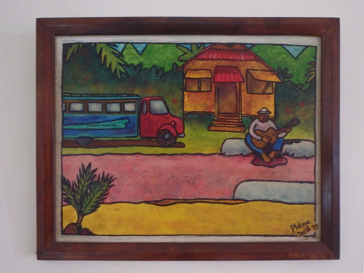 Peinture intitulée "Polynésien jouant d…" par Philippe Meunier, Œuvre d'art originale, Acrylique