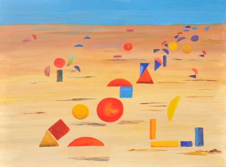 Peinture intitulée "la plage" par Philip Moreau, Œuvre d'art originale, Acrylique