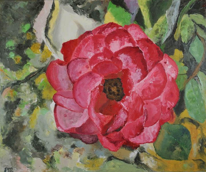 Pintura titulada "Rose Amélie" por Philip Moreau, Obra de arte original, Oleo