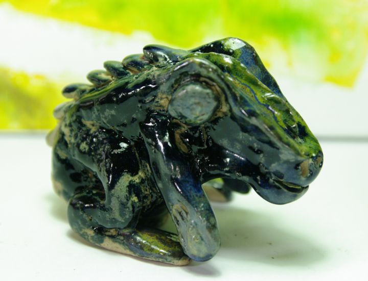Sculpture titled "grenouille 1" by Philip Moreau, Original Artwork, Ceramics