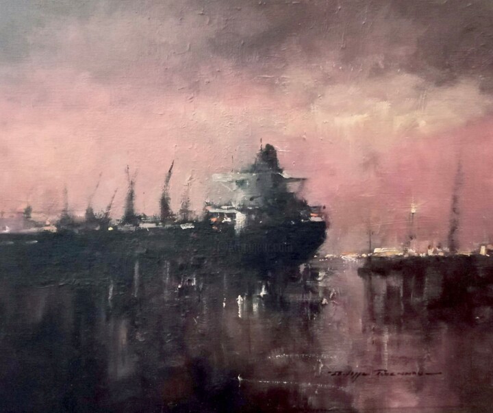Painting titled "Rotterdam , réf : 2…" by Philippe Perennou, Original Artwork, Acrylic