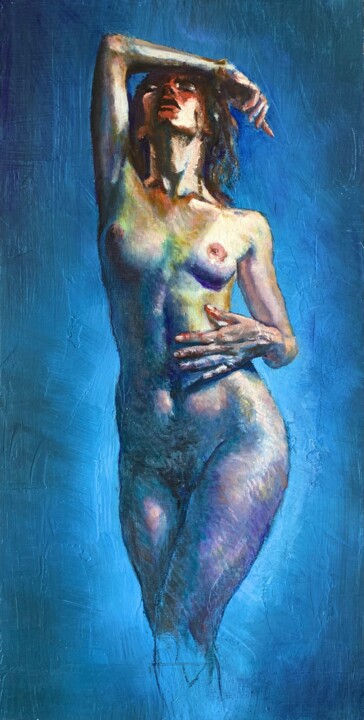 Peinture intitulée "Dream in blue" par Philippe Petit, Œuvre d'art originale, Huile Monté sur Châssis en bois