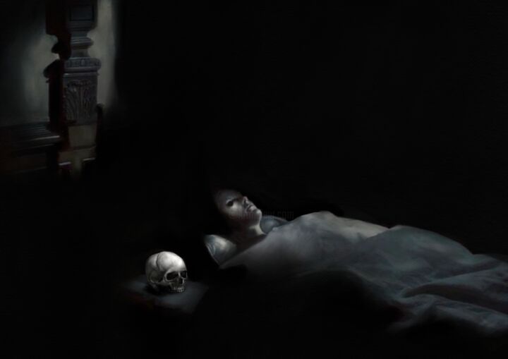Arte digitale intitolato "The long sleep." da Philippe Ravailhe (Kobaiart), Opera d'arte originale, Pittura digitale