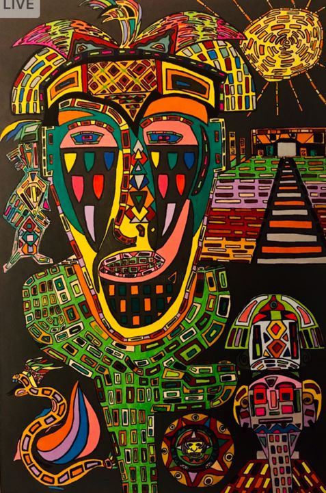 Azteque Painting By Philippe Seigle Artmajeur Azteque Painting By Philippe Seigle Artmajeur