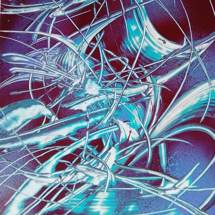 Ζωγραφική με τίτλο "blue energy" από Mecka, Αυθεντικά έργα τέχνης, Ακρυλικό