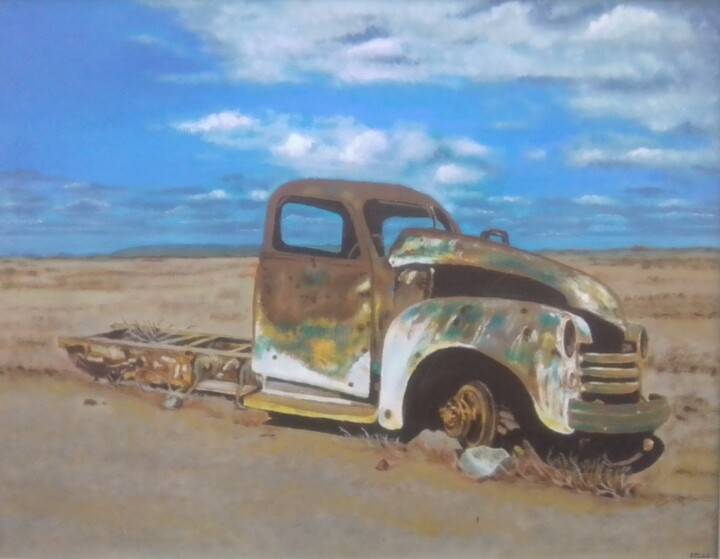 Painting titled "Abandoned" by Phillip Matthews, Original Artwork, Oil Mounted on artwork_cat.
