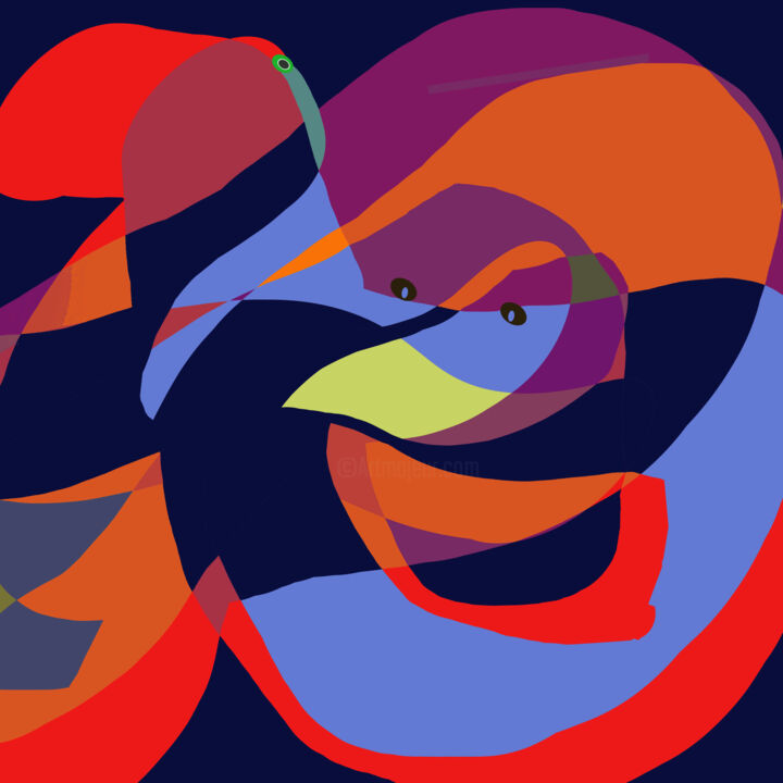Digital Arts titled "The Bird and the ol…" by Phillip Reese, Original Art, 2D Digital Work