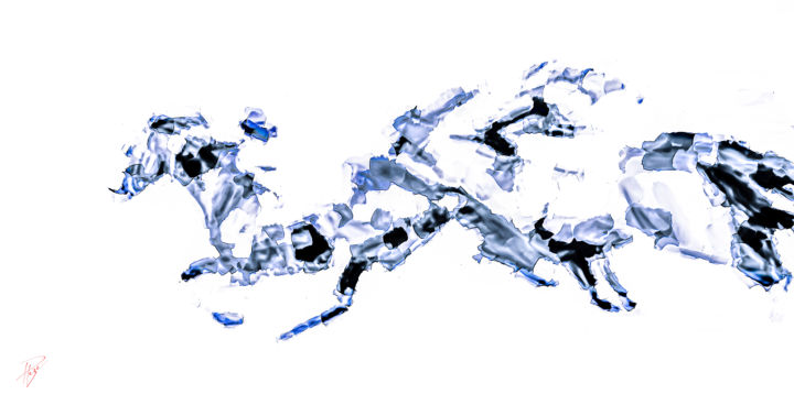 Photographie intitulée "Chevaux de course (…" par Philippe Loze, Œuvre d'art originale, Travail numérique 2D