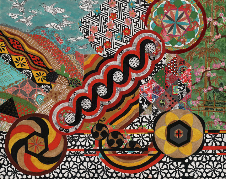 Pittura intitolato "Design Japonais" da Phiphi, Opera d'arte originale, Acrilico