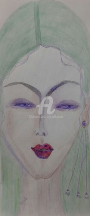 Painting titled "She 3" by Blackbeauty13, Original Artwork, Pastel