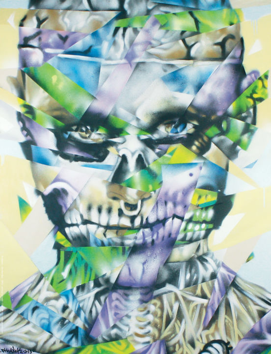 Peinture intitulée "zombie-boy-graffiti…" par Phoaick, Œuvre d'art originale, Bombe aérosol
