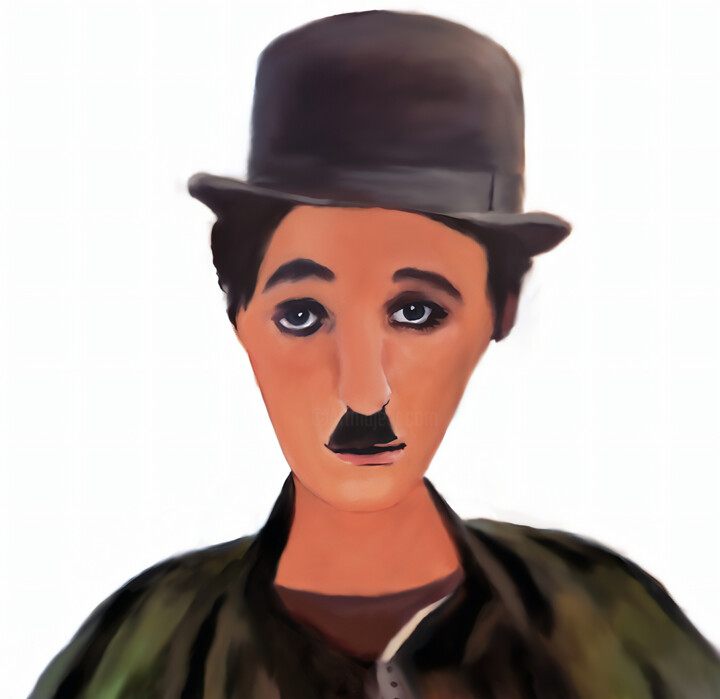 Digital Arts titled "Tribute to Charlot" by Michele Poenicia, Original Artwork, Digital Painting