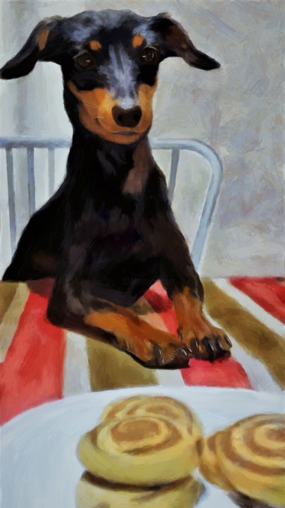 Digitale Kunst mit dem Titel "Dog" von Michele Poenicia, Original-Kunstwerk, Digitale Malerei