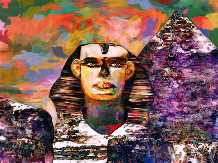 Arts numériques intitulée "Sphinx" par Michele Poenicia, Œuvre d'art originale, Peinture numérique
