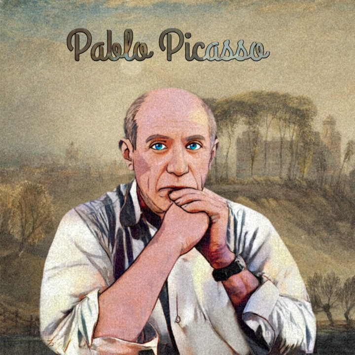 Цифровое искусство под названием "Pablo Picasso" - Phoenix Arts, Подлинное произведение искусства, Цифровая живопись