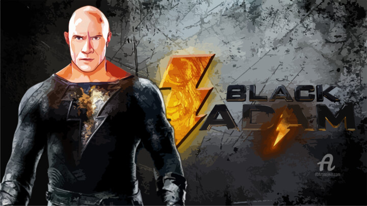 Digital Arts titled "Black adam" by Phoenix Arts, Original Artwork, Digital Painting