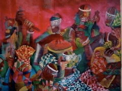 Painting titled "Dr Gama,s Cloth" by Nico Phooko, Original Artwork, Oil
