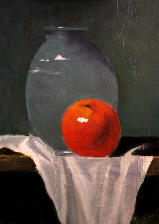 Peinture intitulée "La jarre bleue" par Bertrand Allamigeon, Œuvre d'art originale, Huile