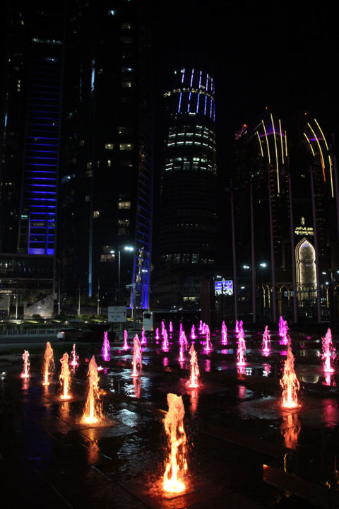 Fotografia intitolato "Abou Dhabi by night…" da Michel Hervo, Opera d'arte originale